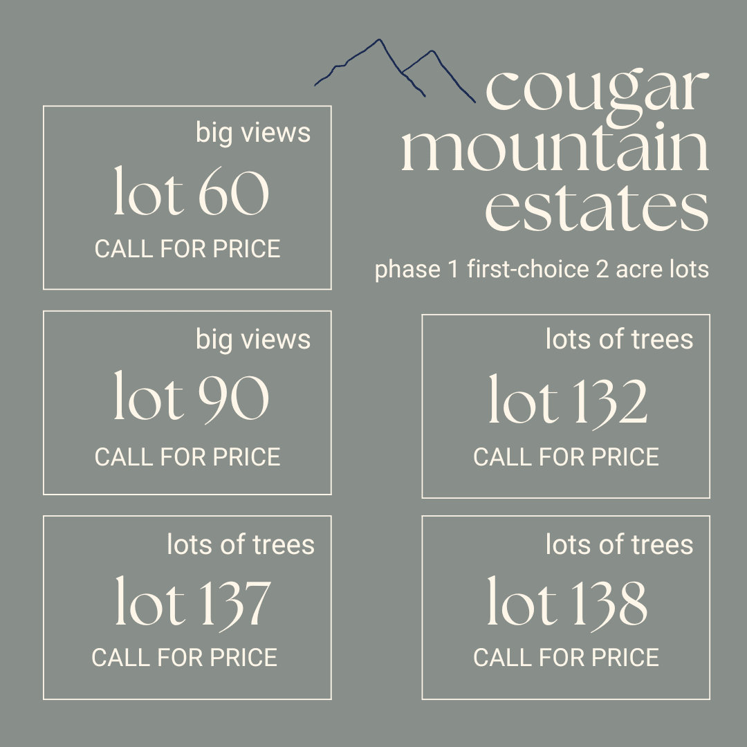 cougar mountain estates available lots chris thomas custom homes
